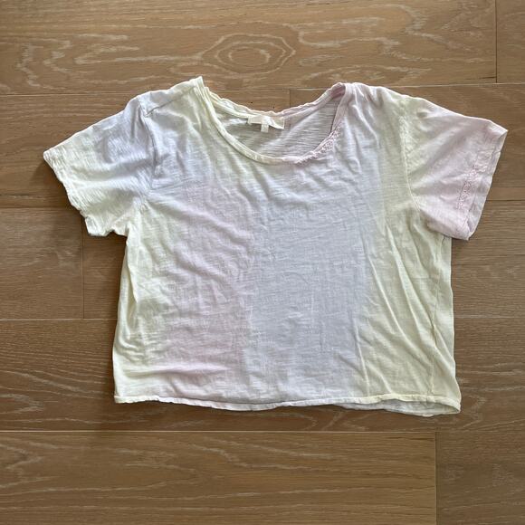 LoveShackFancy Calix TieDye Cropped T-Shirt Tee Large - Picture 1 of 4